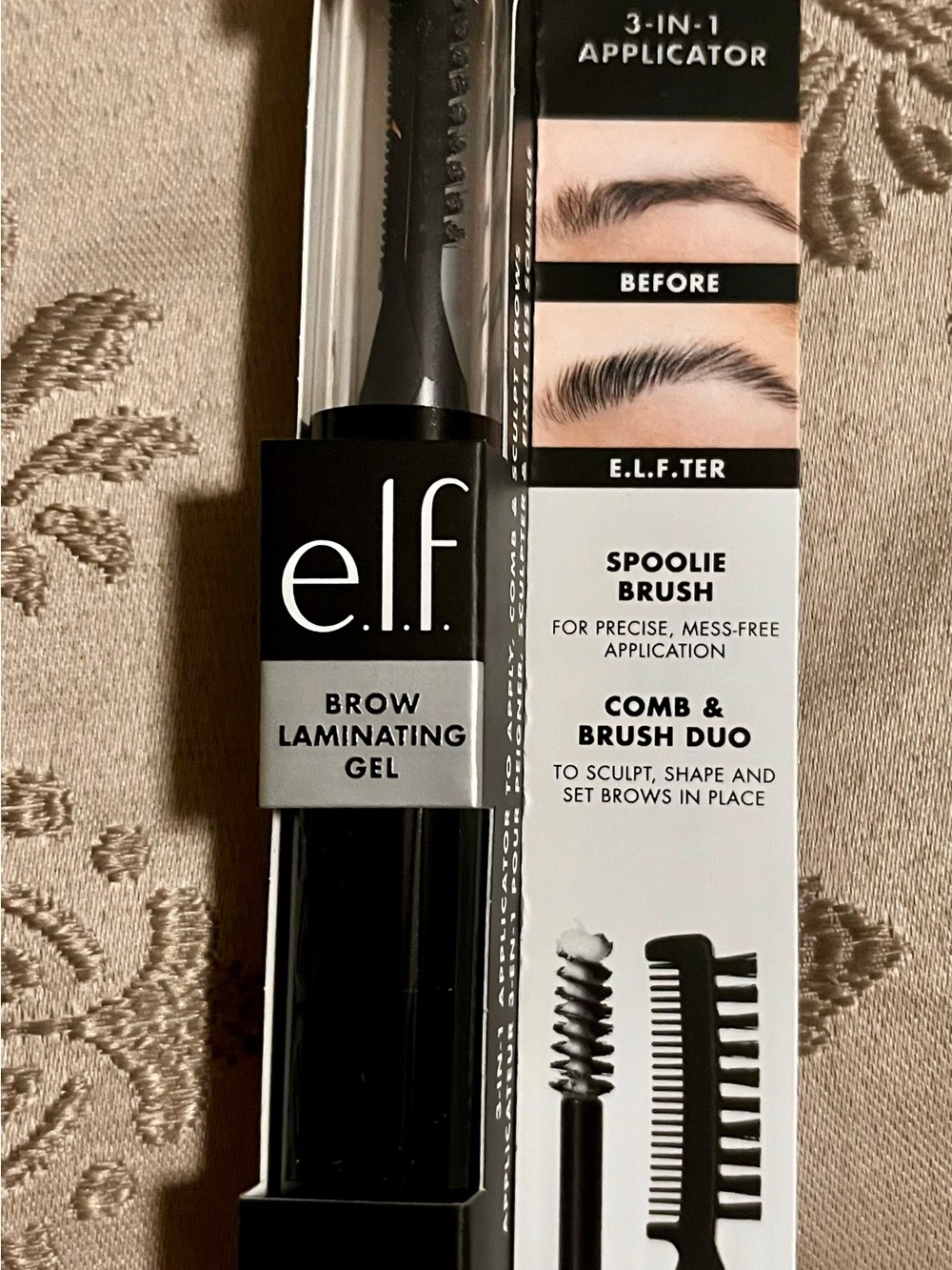 e.l.f. Brow Laminating Gel Clear Strong Hold 3-in-1 Applicator 0.27oz